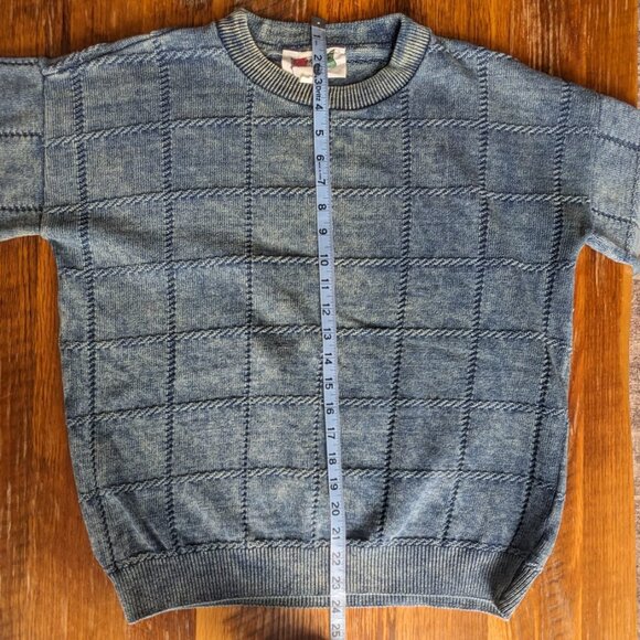 Vintage La Victoria Blue Acid Wash Sweater Size M 100% Cotton - Picture 5 of 11